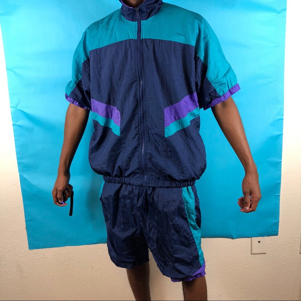 VINTAGE 1990’s - MATCHING TRACKSUIT SET - SHORT SLEEVE & SHORTS